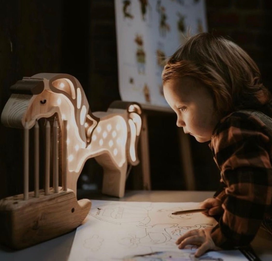 Wooden Unicorn Lamp - Serenity Toys Boutique