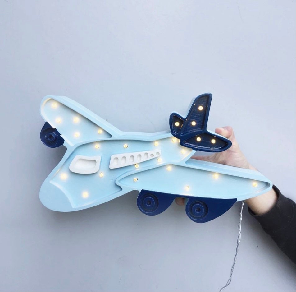 Wooden Airplane Lamp