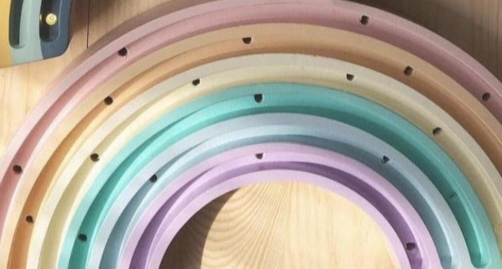 Wooden Pastel Rainbow Lamp - Serenity Toys Boutique