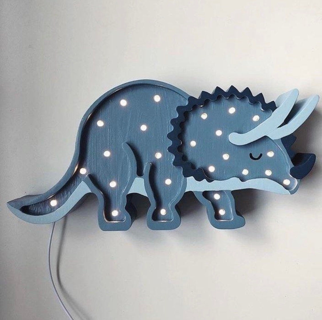 Wooden Triceratops Lamp