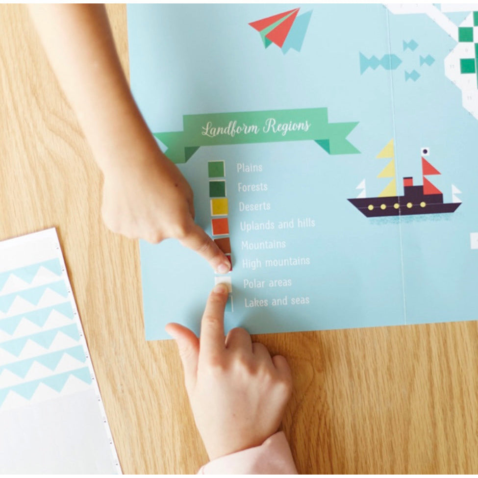 World Map Sticker Poster Activity - Serenity Toys Boutique